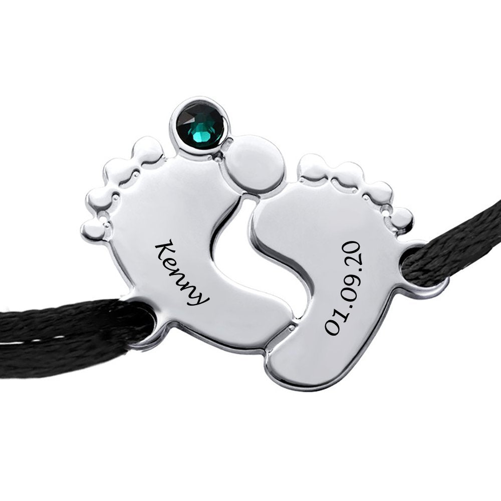 WEPRINTMEBraceletCustom Name and Date Diamond Studded Foot Rope