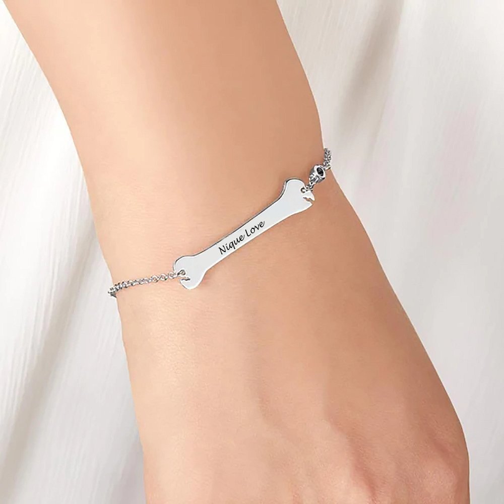 WEPRINTMEBraceletCustom Text Long Bone Bracelet