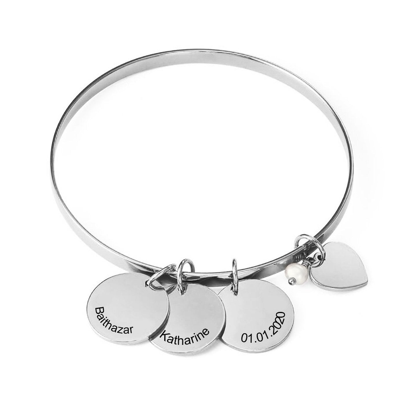 WEPRINTMEBraceletCustom Text Three Round Pendant Bracelet