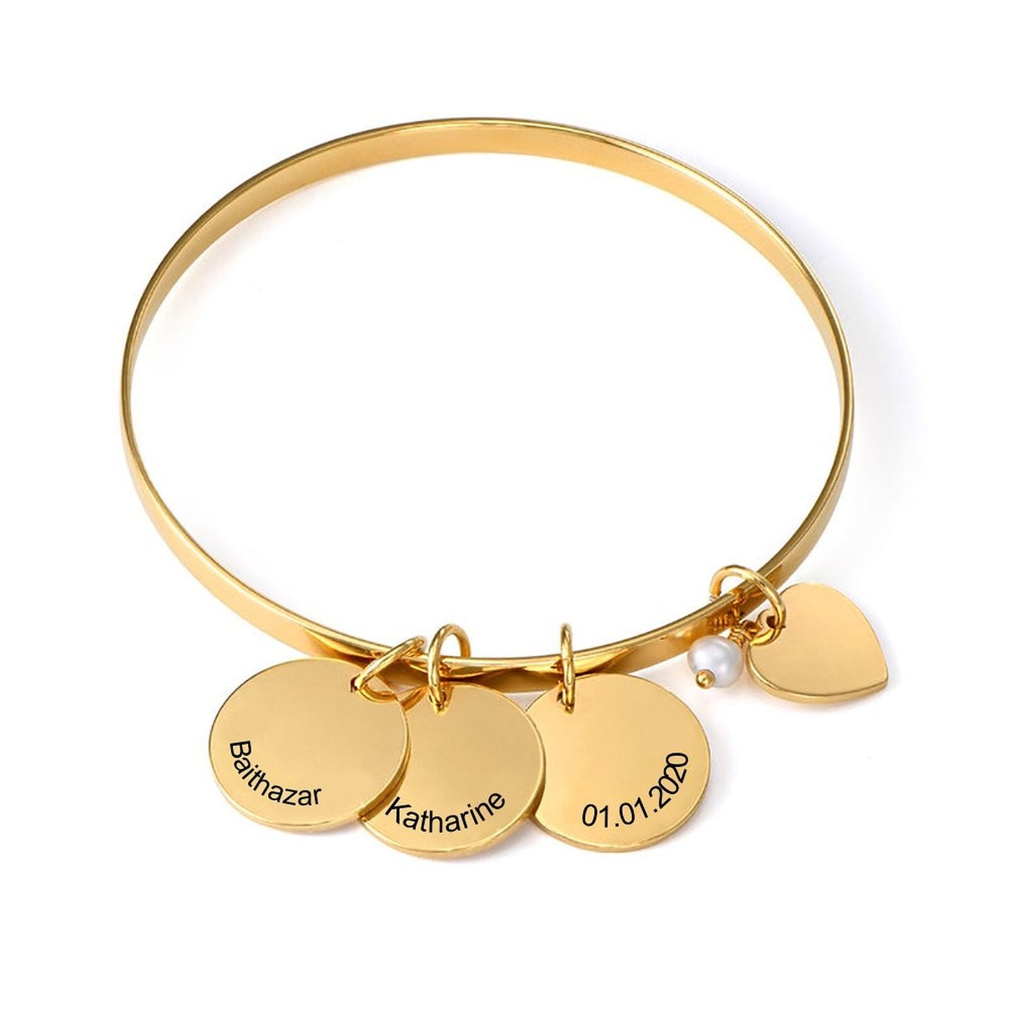WEPRINTMEBraceletCustom Text Three Round Pendant Bracelet