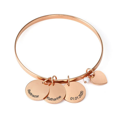 WEPRINTMEBraceletCustom Text Three Round Pendant Bracelet