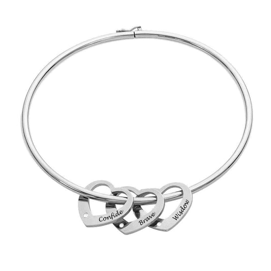 WEPRINTMEBraceletCustom Texts Three Hearts Bracelet