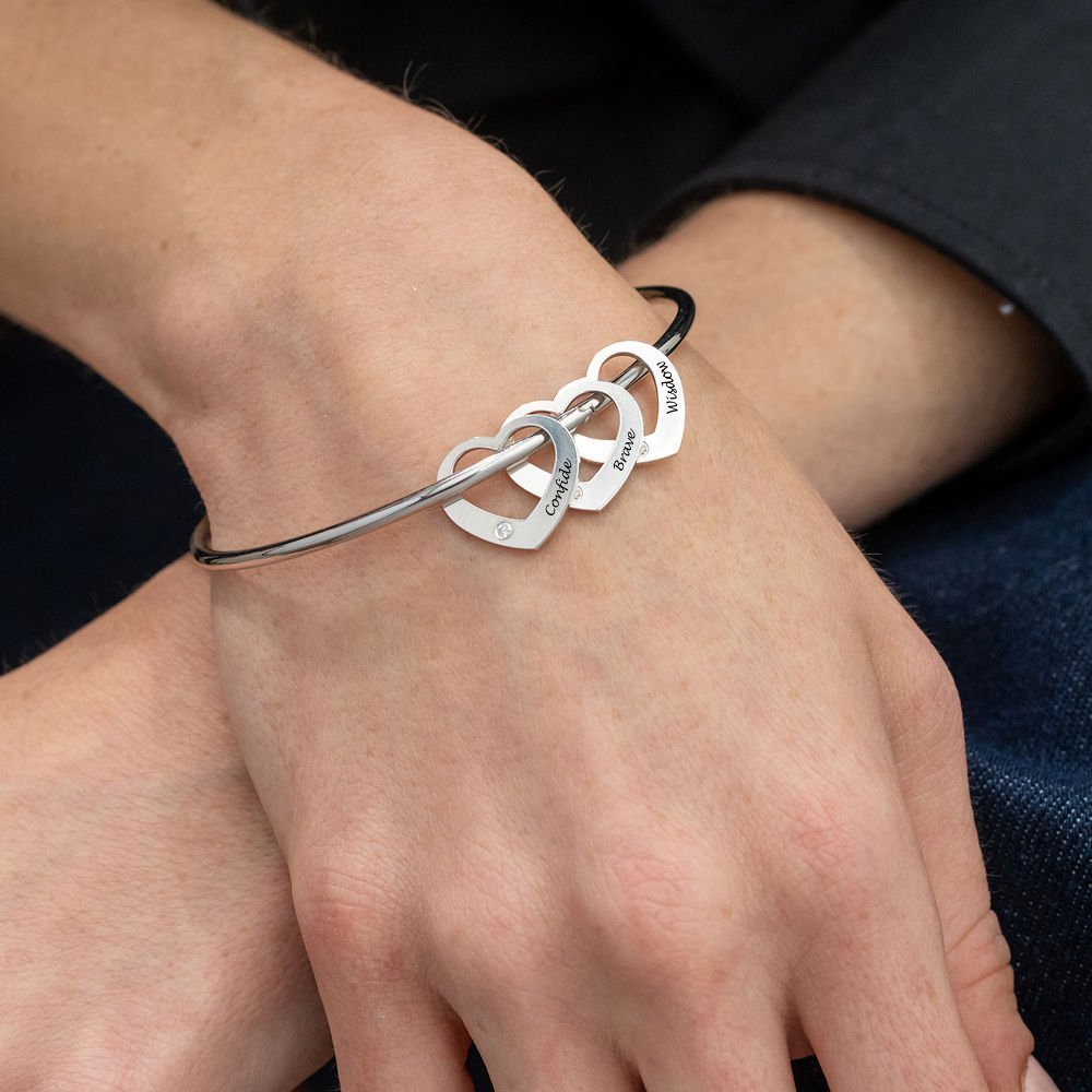 WEPRINTMEBraceletCustom Texts Three Hearts Bracelet