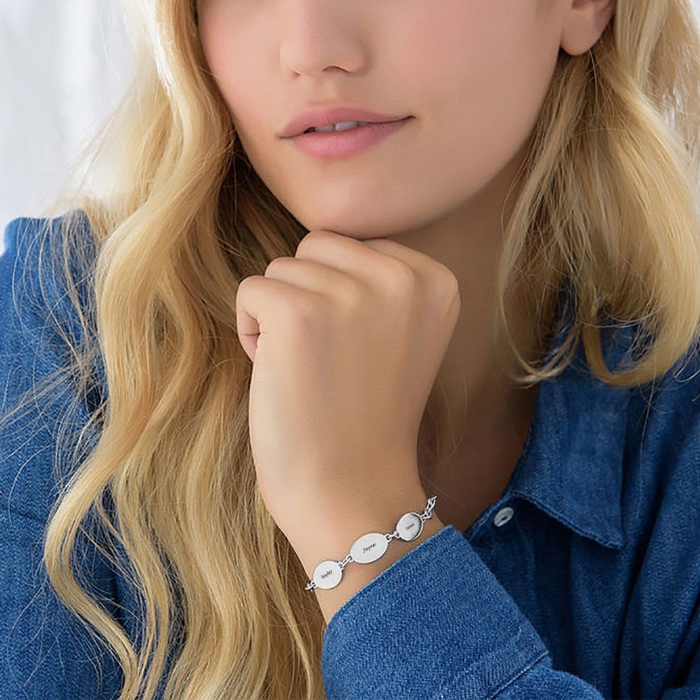 WEPRINTMEBraceletCustom Three Names Oval Bracelet