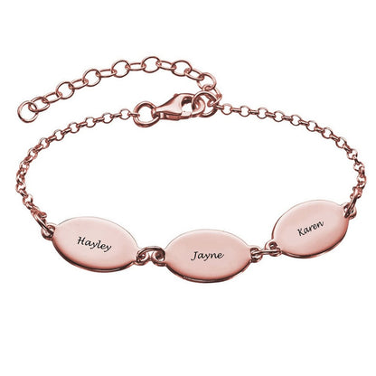 WEPRINTMEBraceletCustom Three Names Oval Bracelet
