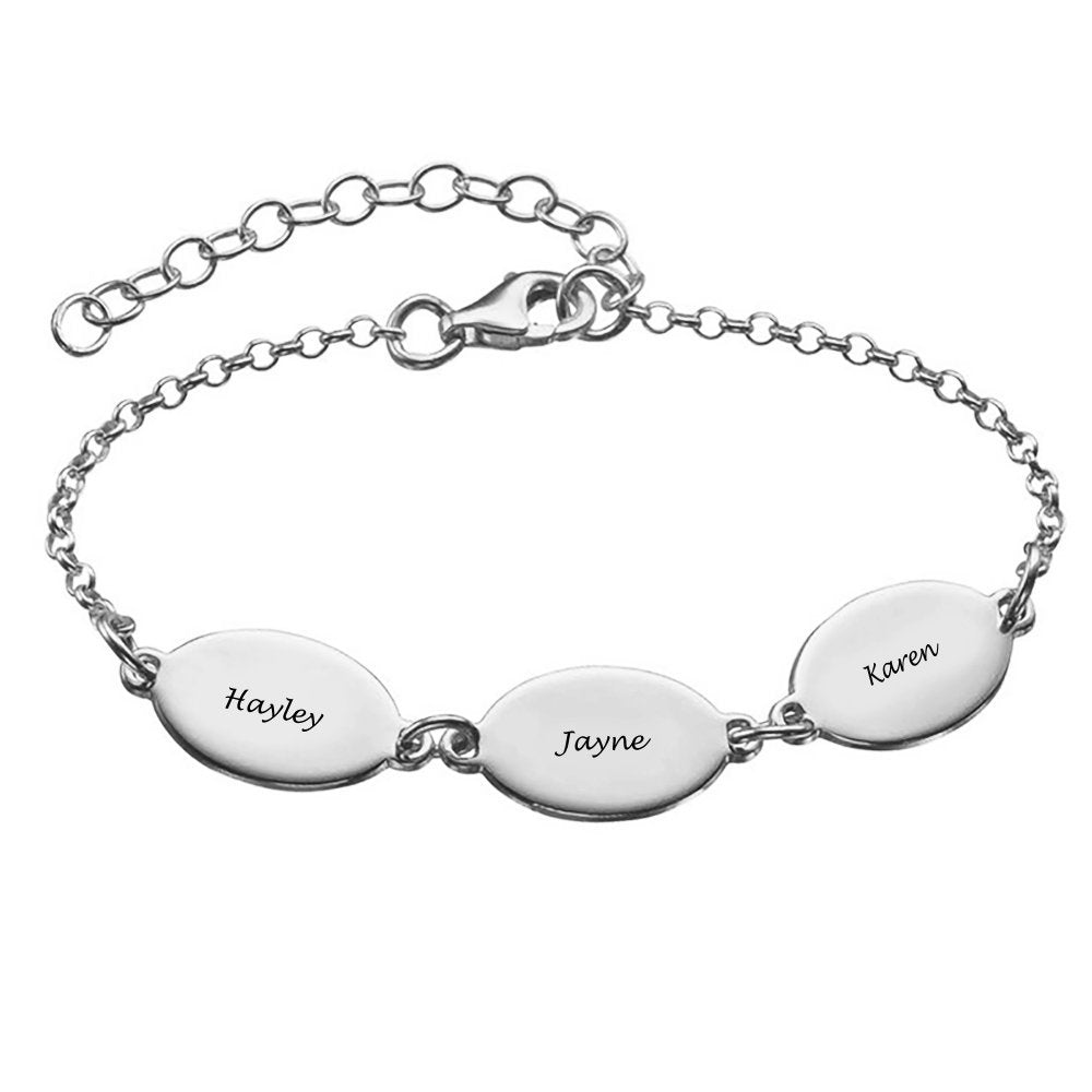WEPRINTMEBraceletCustom Three Names Oval Bracelet