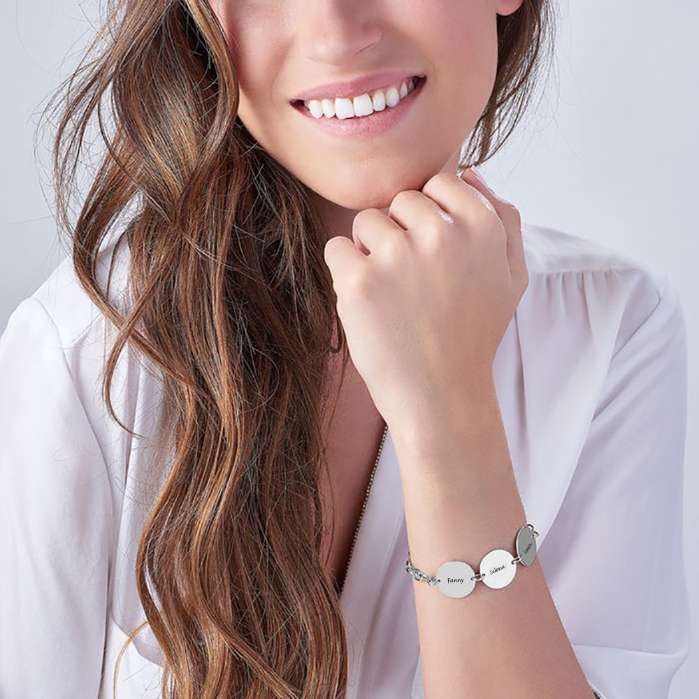 WEPRINTMEBraceletCustom Three Texts Disc Bracelet