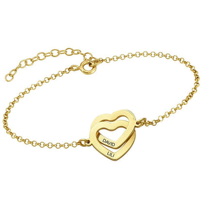 WEPRINTMEBraceletCustom Two Names Heart Bracelet