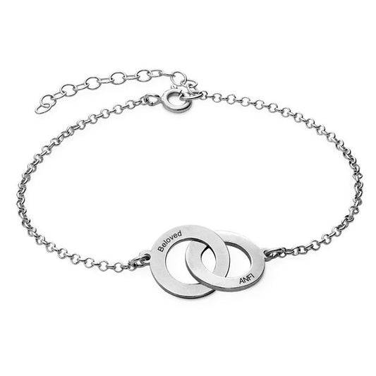 WEPRINTMEBraceletCustom Two Texts Double Disc Bracelet