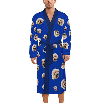 Custom Pet Face Everywhere Adult Robe-4
