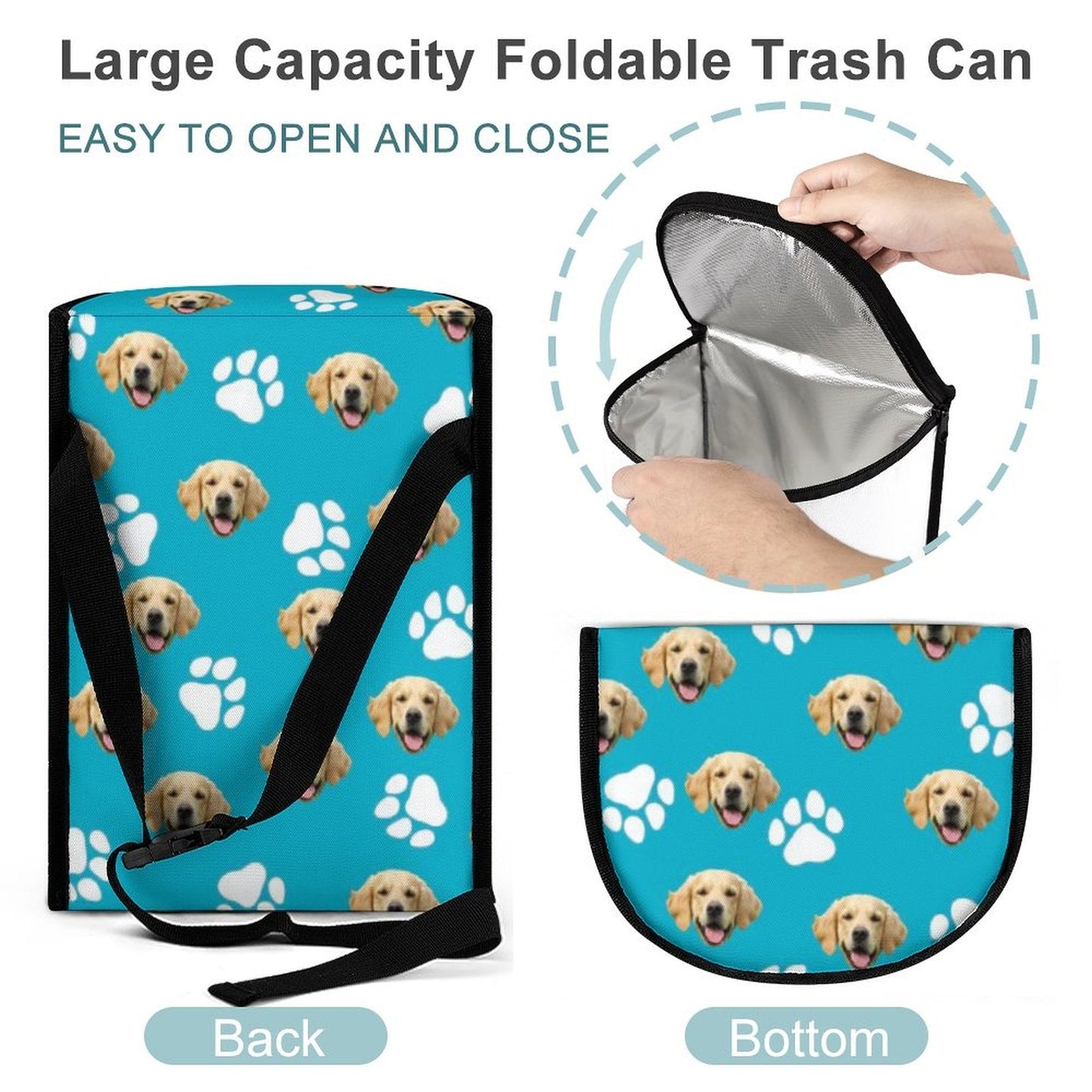 WEPRINTMECar BagCustom Pet Face Car Portable Storage Bag