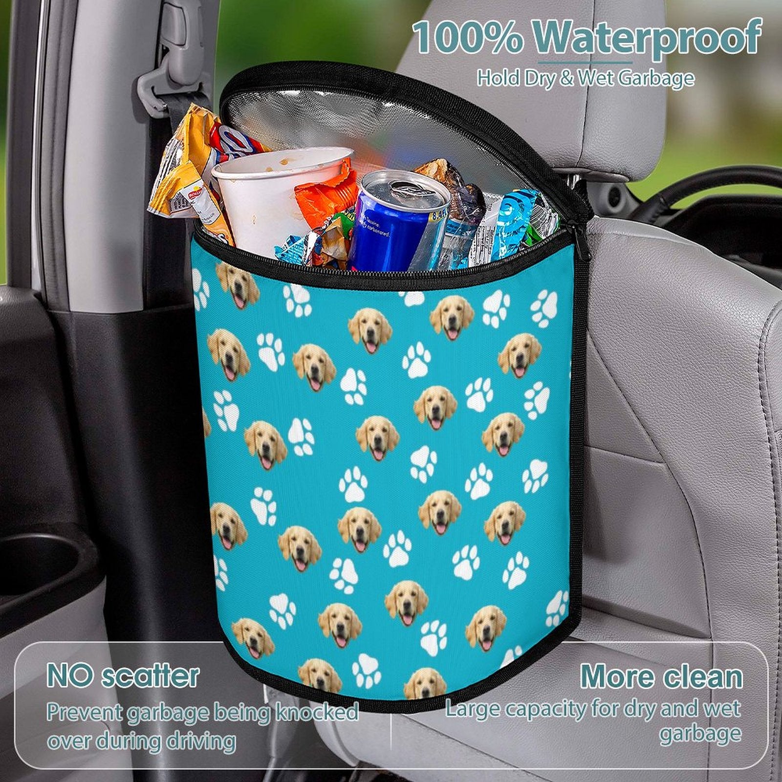 WEPRINTMECar BagCustom Pet Face Car Portable Storage Bag