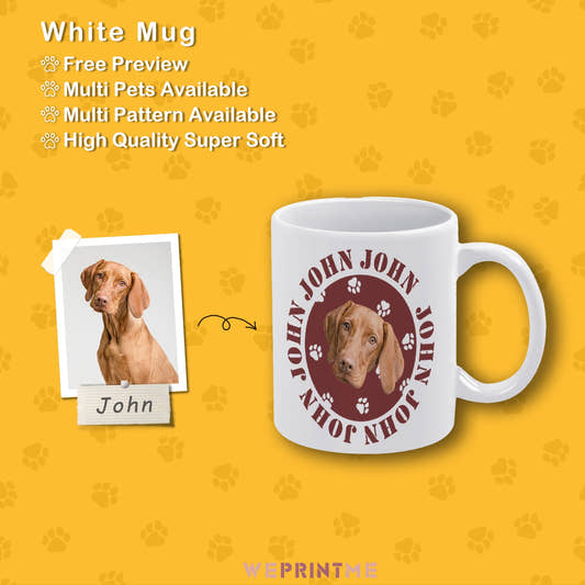 WePrintMeCup&MugCustom Pet Face and Name Circle Pet Mug