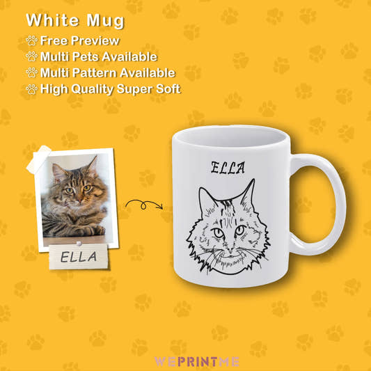 WePrintMeCup&MugCustom Pet Face and Name Handdraw Pet Mug