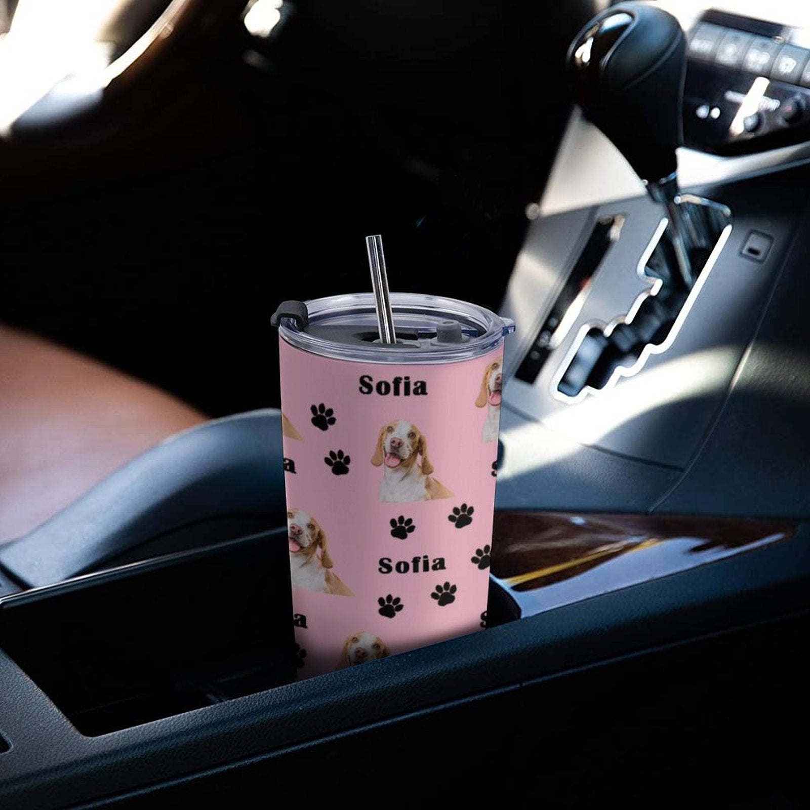 WEPRINTMECup&MugCustom Pet Face and Name Paws Travel Mug