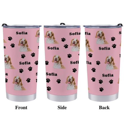 WEPRINTMECup&MugCustom Pet Face and Name Paws Travel Mug