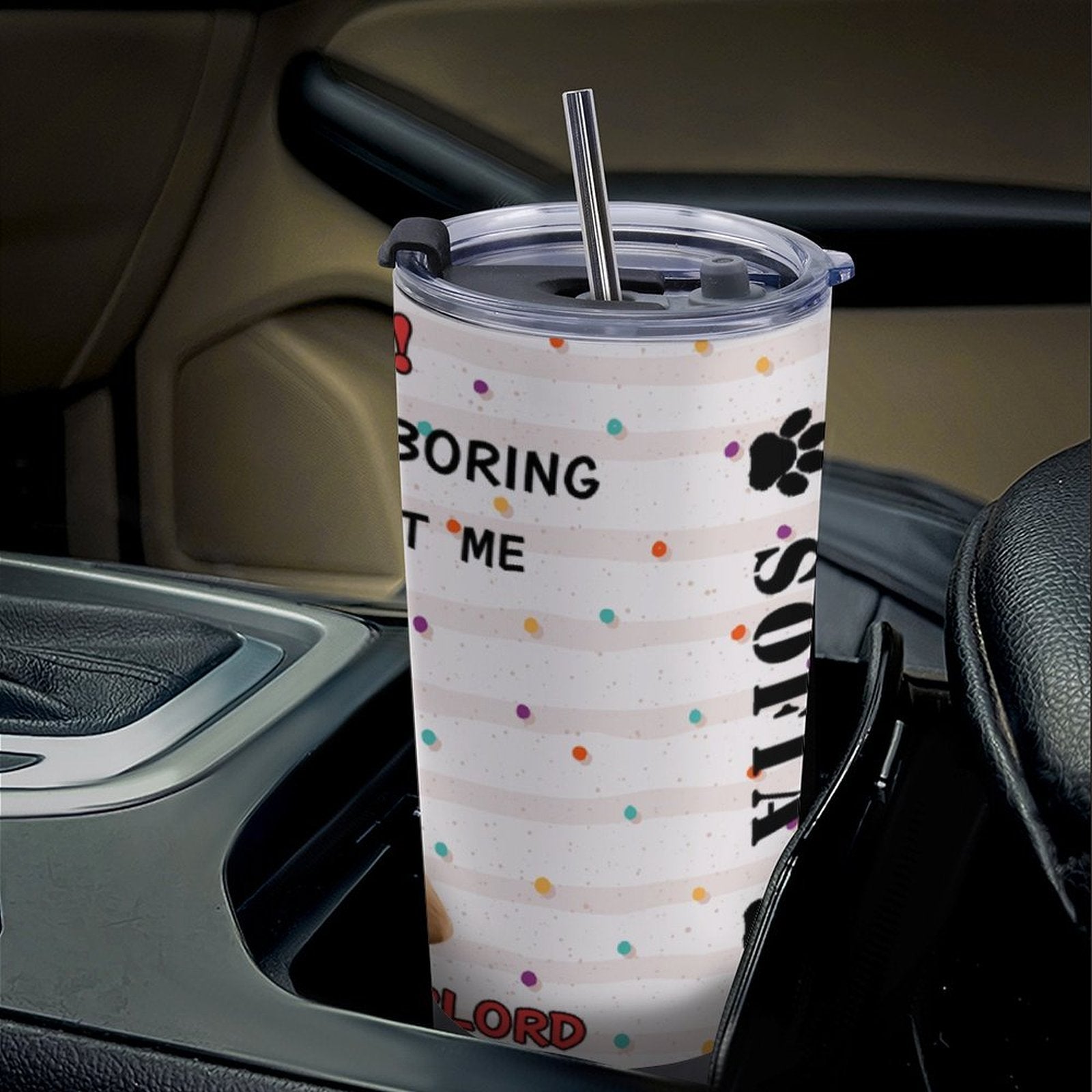WEPRINTMECup&MugCustom Pet Face Borning Without You Travel Mug