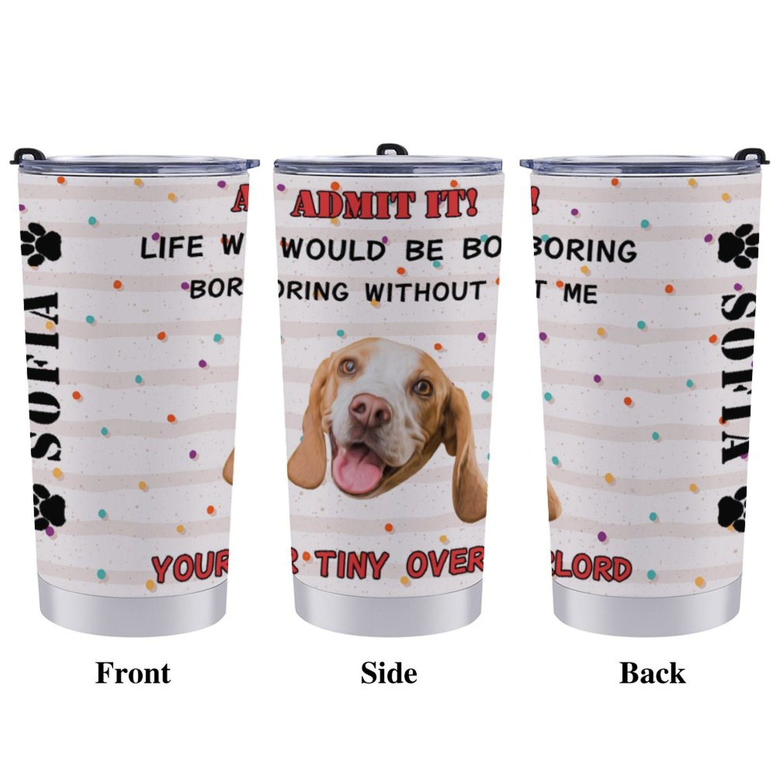 WEPRINTMECup&MugCustom Pet Face Borning Without You Travel Mug
