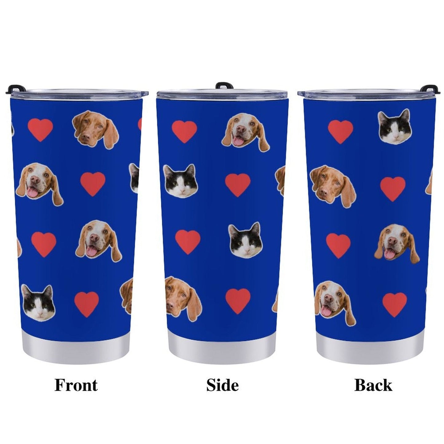 WEPRINTMECup&MugCustom Pet Face Heart Travel Mug