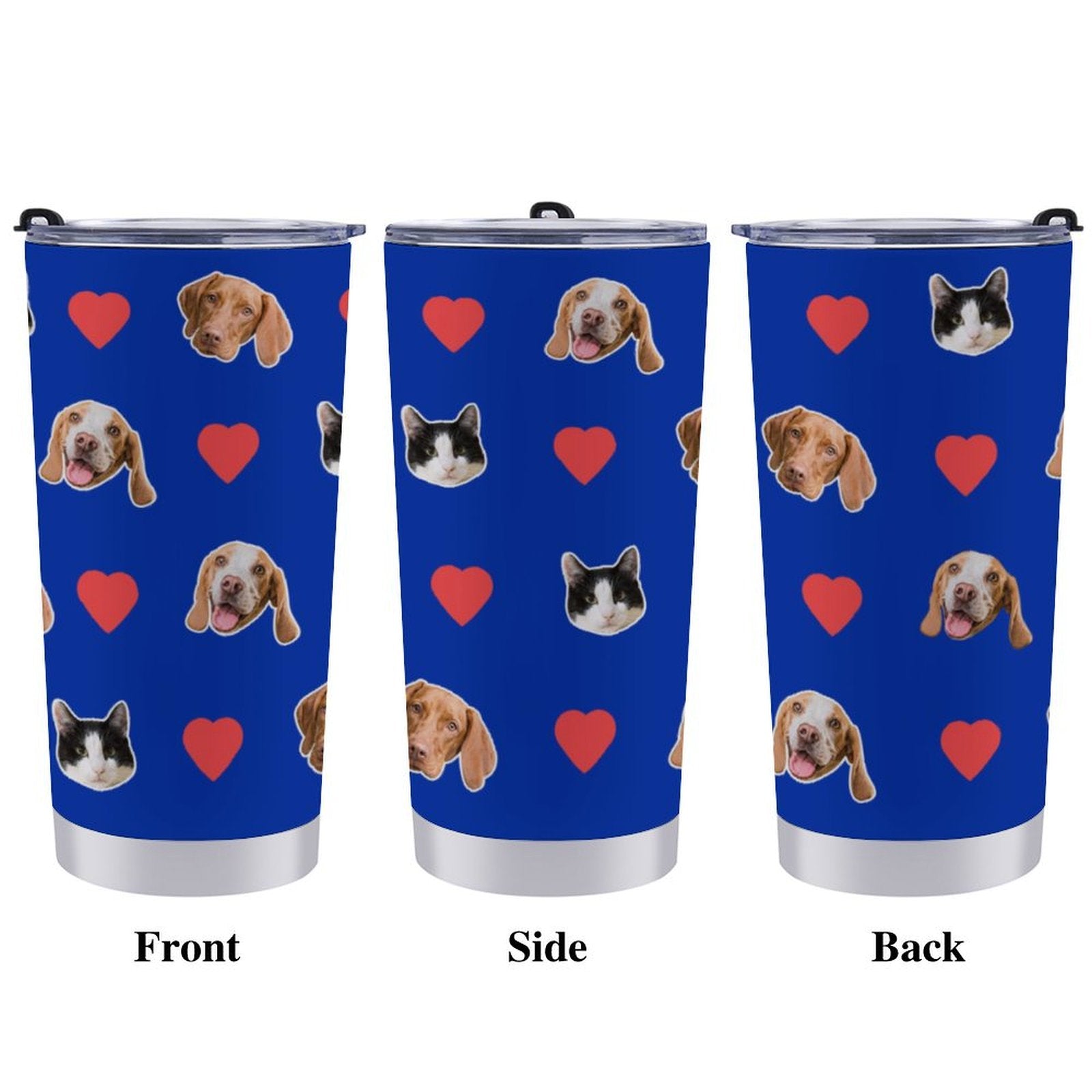 WEPRINTMECup&MugCustom Pet Face Heart Travel Mug