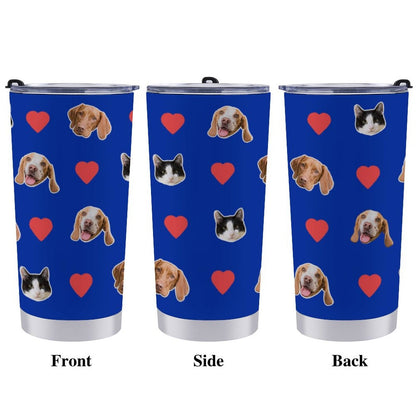 WEPRINTMECup&MugCustom Pet Face Heart Travel Mug