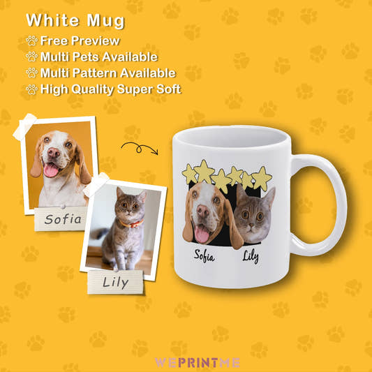 WePrintMeCup&MugCustom Pet Face Stars Mug
