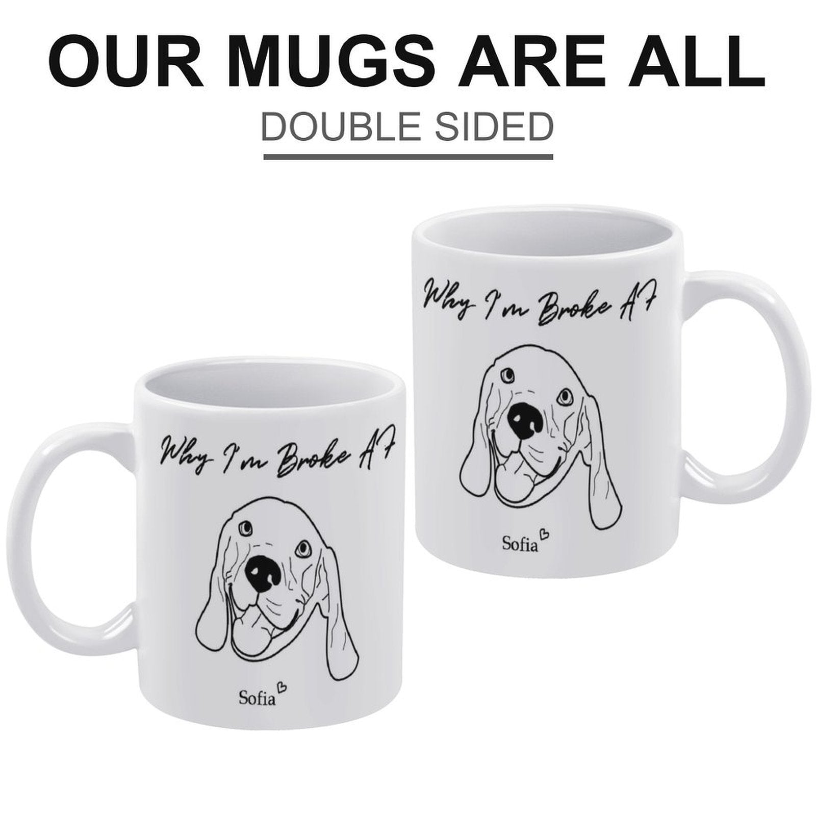 WEPRINTMECup&MugCustom Pet Handdraw Pet Mug