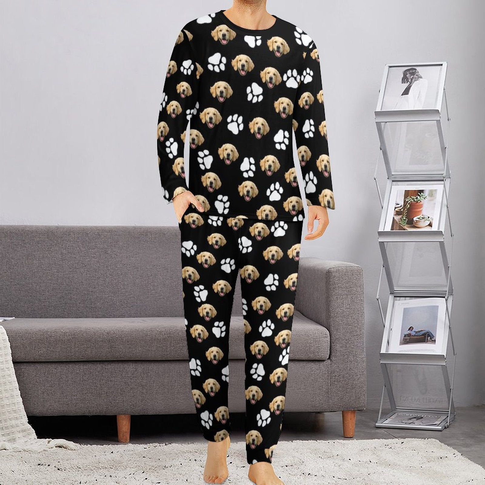 WEPRINTMECustom Pet Face Men's Long Pajama Set