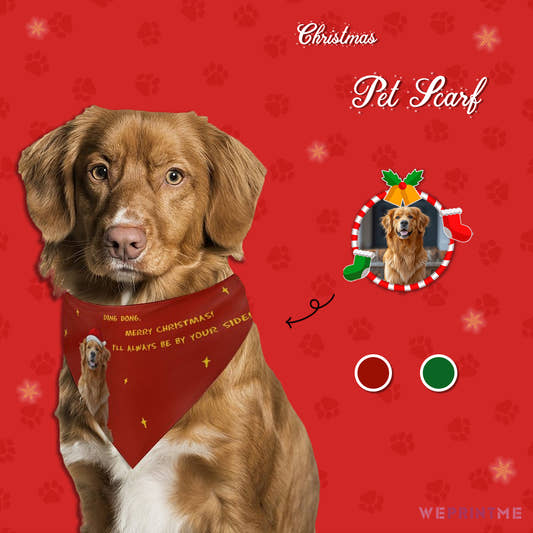 Custom Pet Scarf Be Your Side Christmas Pet Bandana-WePrintMe-1