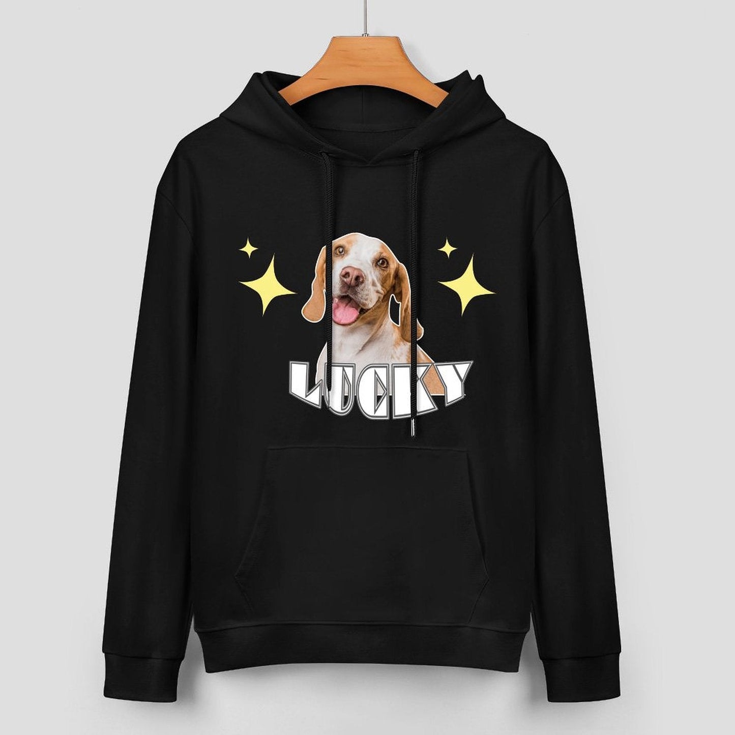 WEPRINTMEHoodieCustom Pet and Name Stars Unisex Cotton Hoodie
