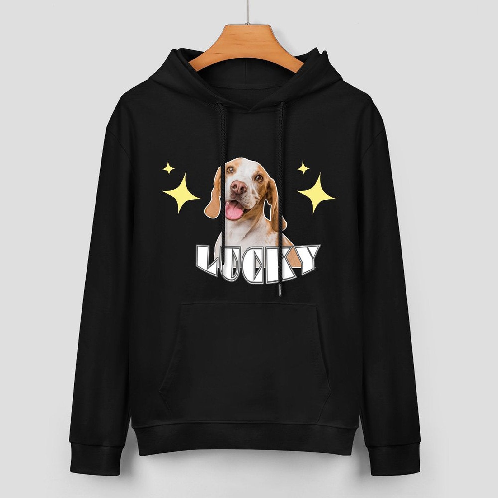WEPRINTMEHoodieCustom Pet and Name Stars Unisex Cotton Hoodie