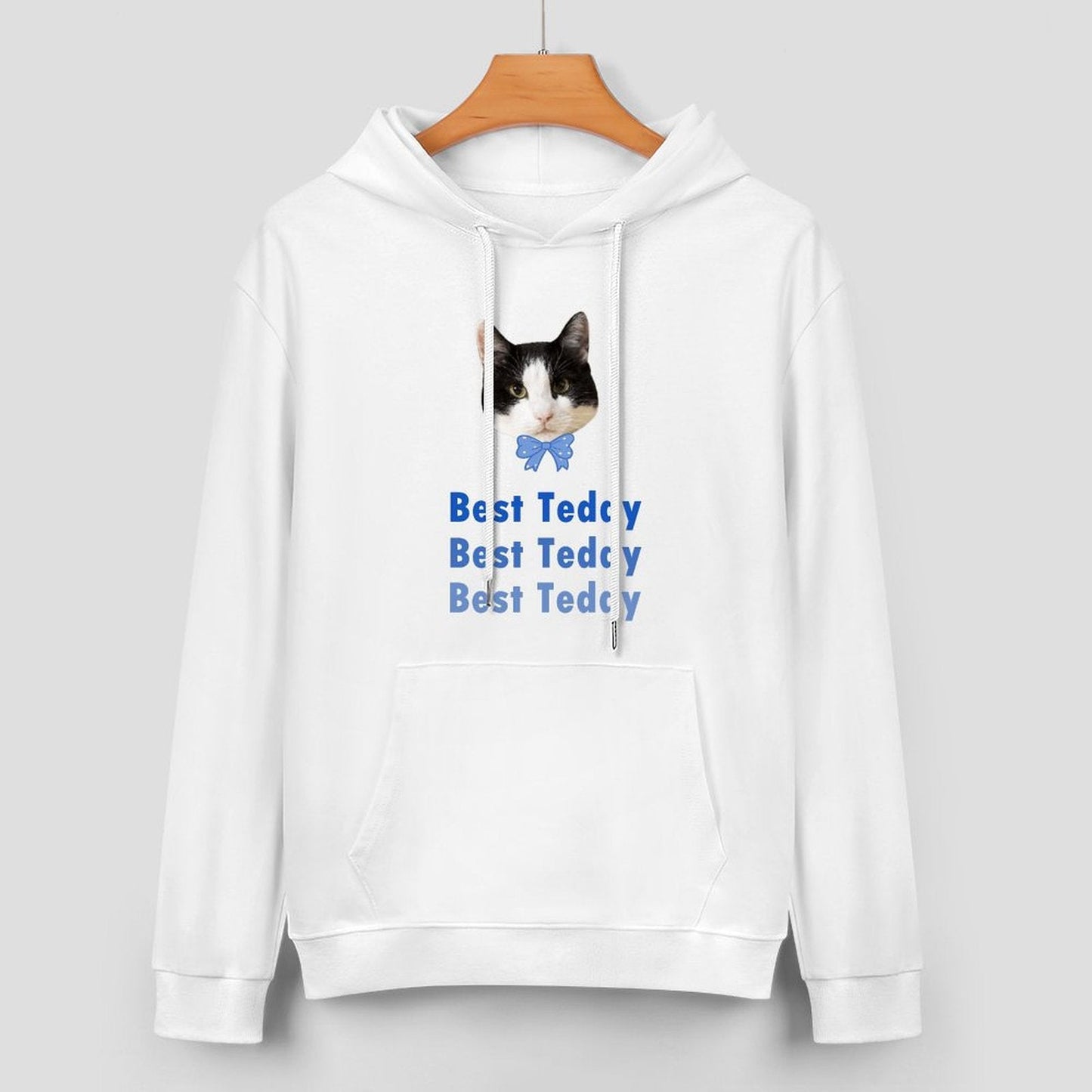 WEPRINTMEHoodieCustom Pet Face and Name Bow Tie Unisex Cotton Hoodie