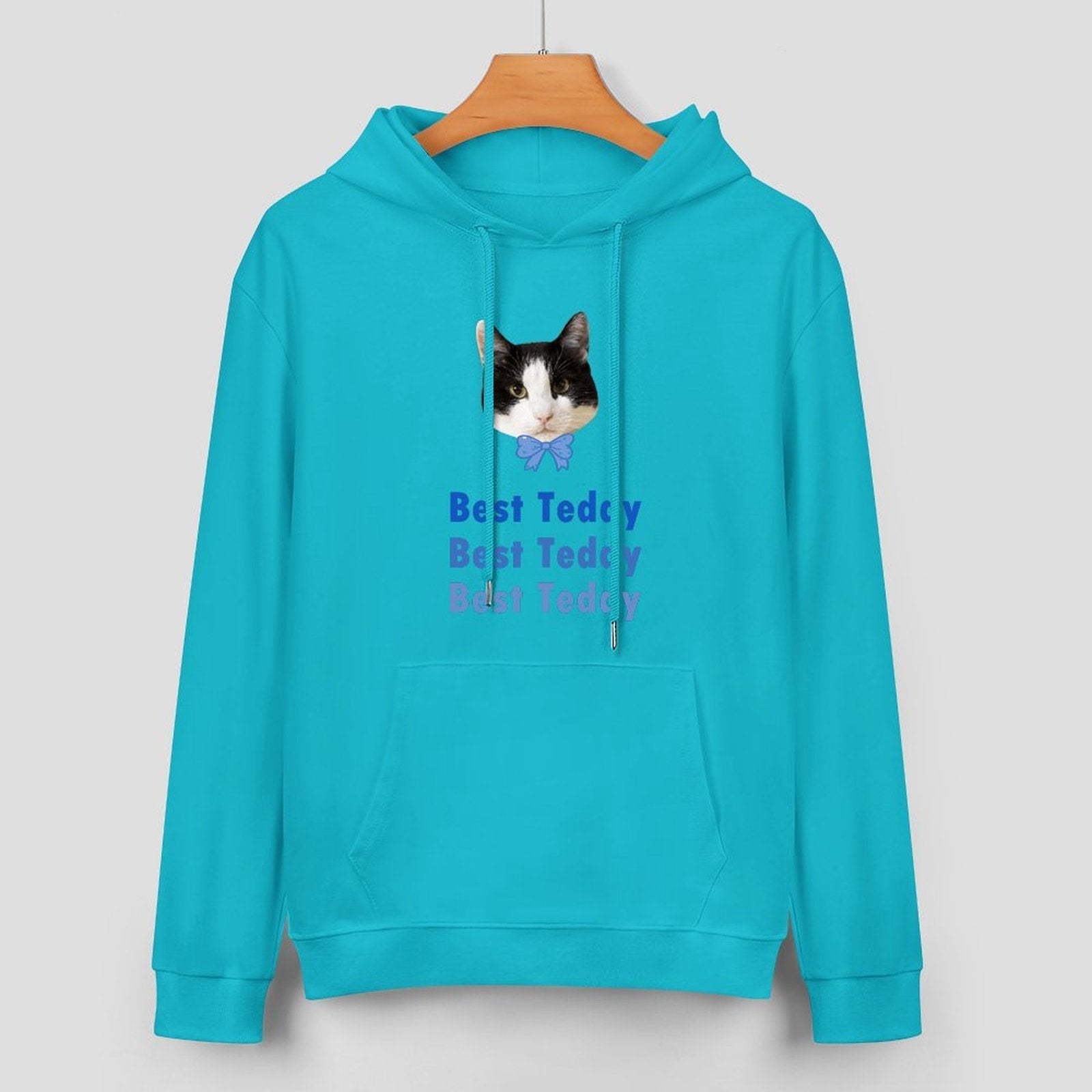 WEPRINTMEHoodieCustom Pet Face and Name Bow Tie Unisex Cotton Hoodie