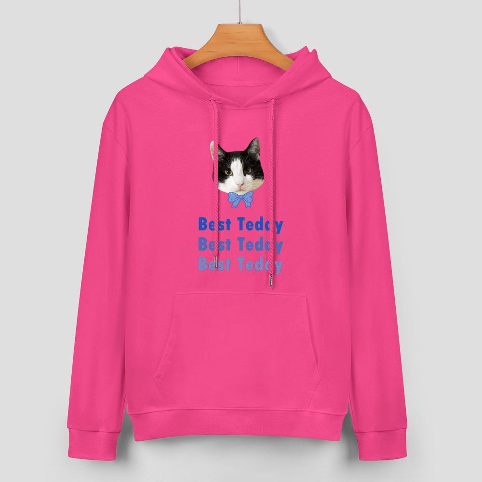 WEPRINTMEHoodieCustom Pet Face and Name Bow Tie Unisex Cotton Hoodie