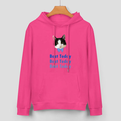 WEPRINTMEHoodieCustom Pet Face and Name Bow Tie Unisex Cotton Hoodie