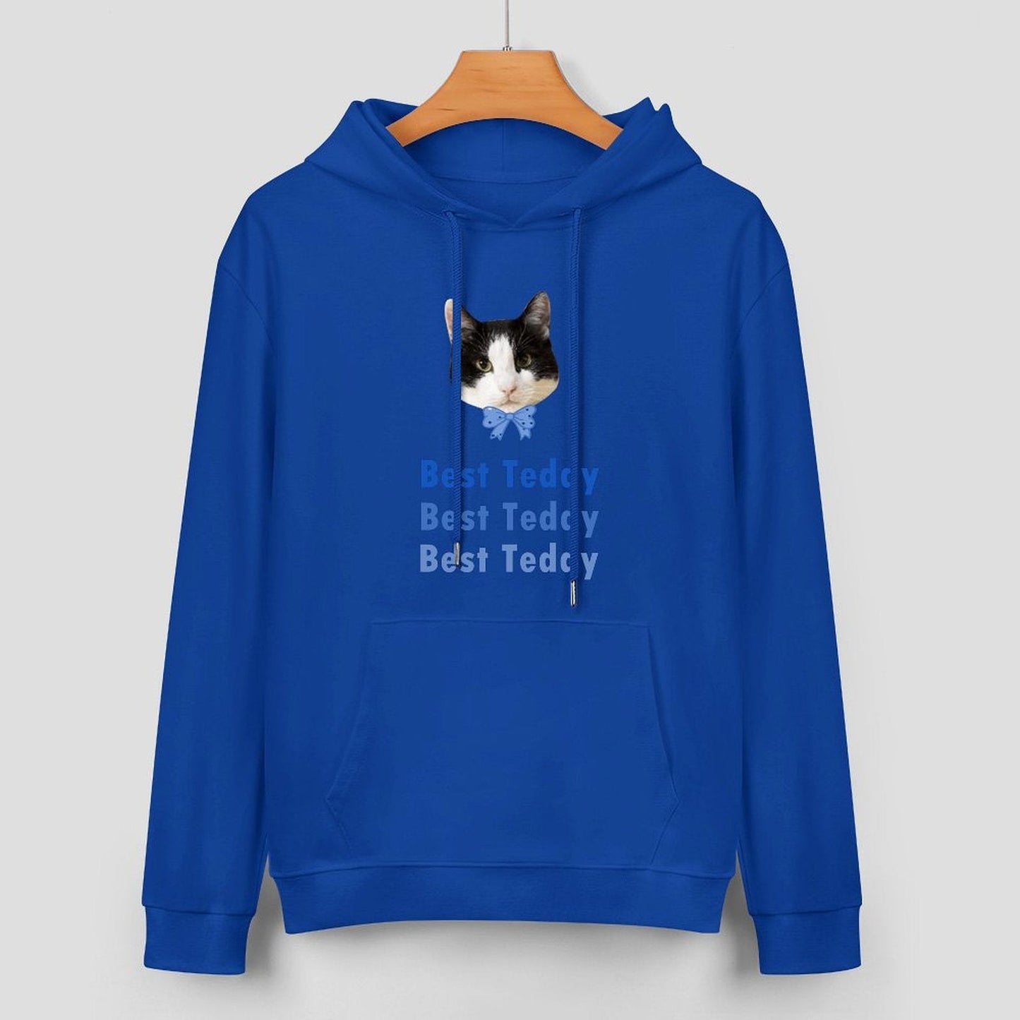 WEPRINTMEHoodieCustom Pet Face and Name Bow Tie Unisex Cotton Hoodie