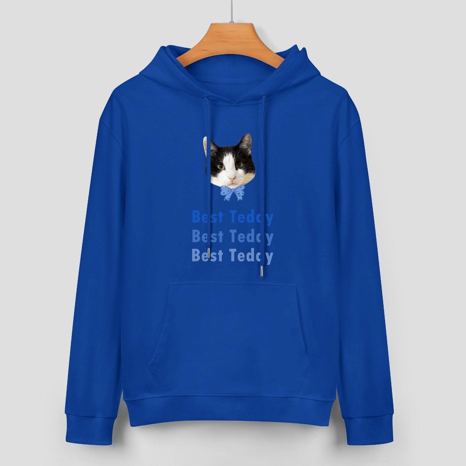 WEPRINTMEHoodieCustom Pet Face and Name Bow Tie Unisex Cotton Hoodie