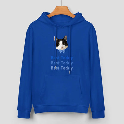 WEPRINTMEHoodieCustom Pet Face and Name Bow Tie Unisex Cotton Hoodie