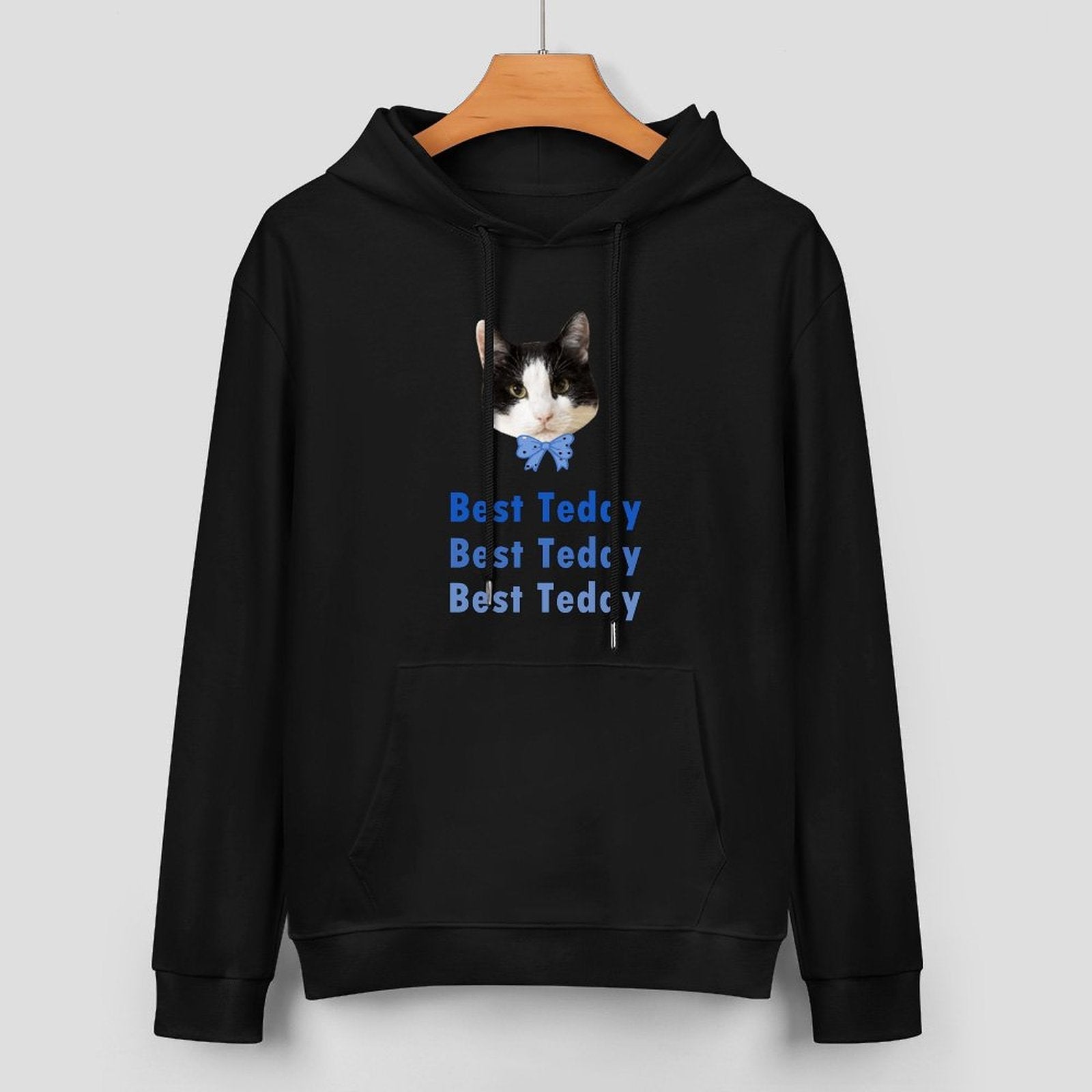 WEPRINTMEHoodieCustom Pet Face and Name Bow Tie Unisex Cotton Hoodie