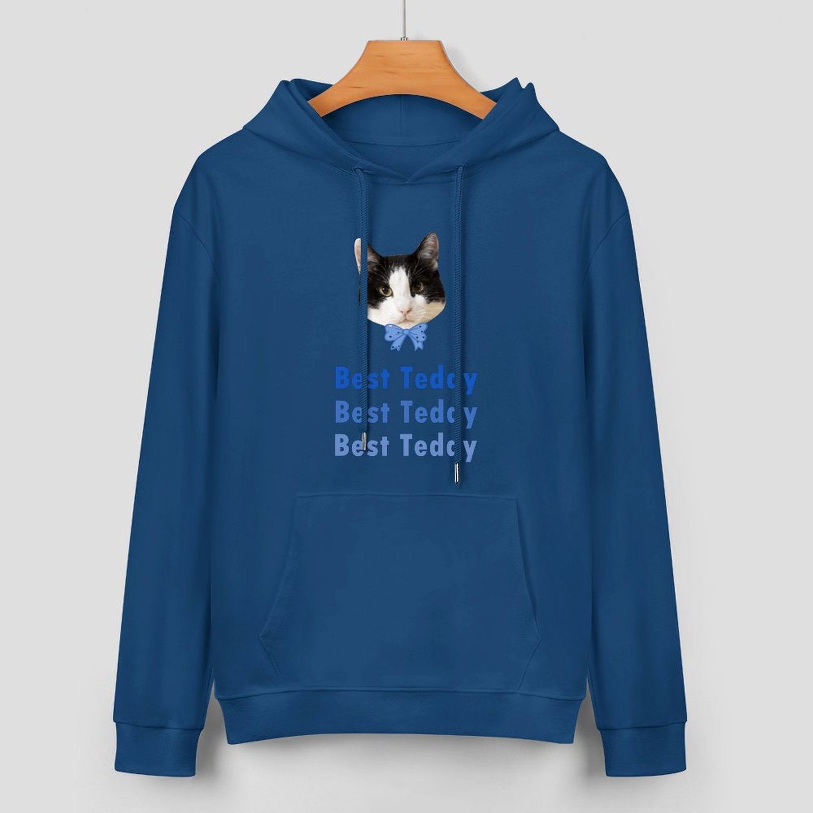 WEPRINTMEHoodieCustom Pet Face and Name Bow Tie Unisex Cotton Hoodie