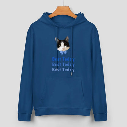 WEPRINTMEHoodieCustom Pet Face and Name Bow Tie Unisex Cotton Hoodie