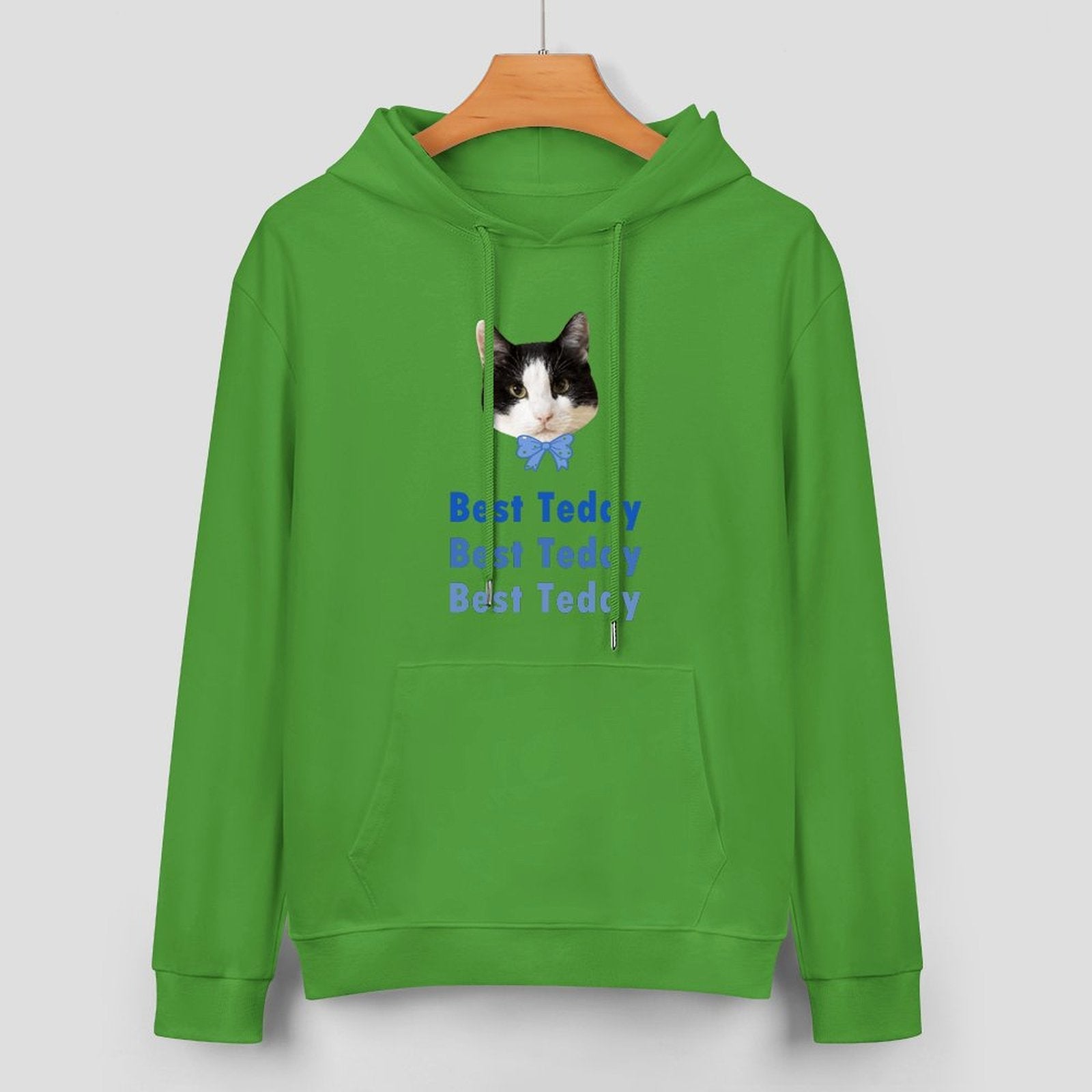 WEPRINTMEHoodieCustom Pet Face and Name Bow Tie Unisex Cotton Hoodie
