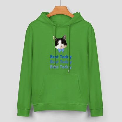 WEPRINTMEHoodieCustom Pet Face and Name Bow Tie Unisex Cotton Hoodie
