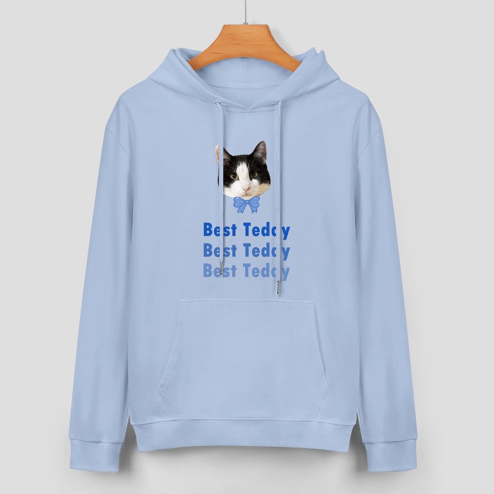 WEPRINTMEHoodieCustom Pet Face and Name Bow Tie Unisex Cotton Hoodie