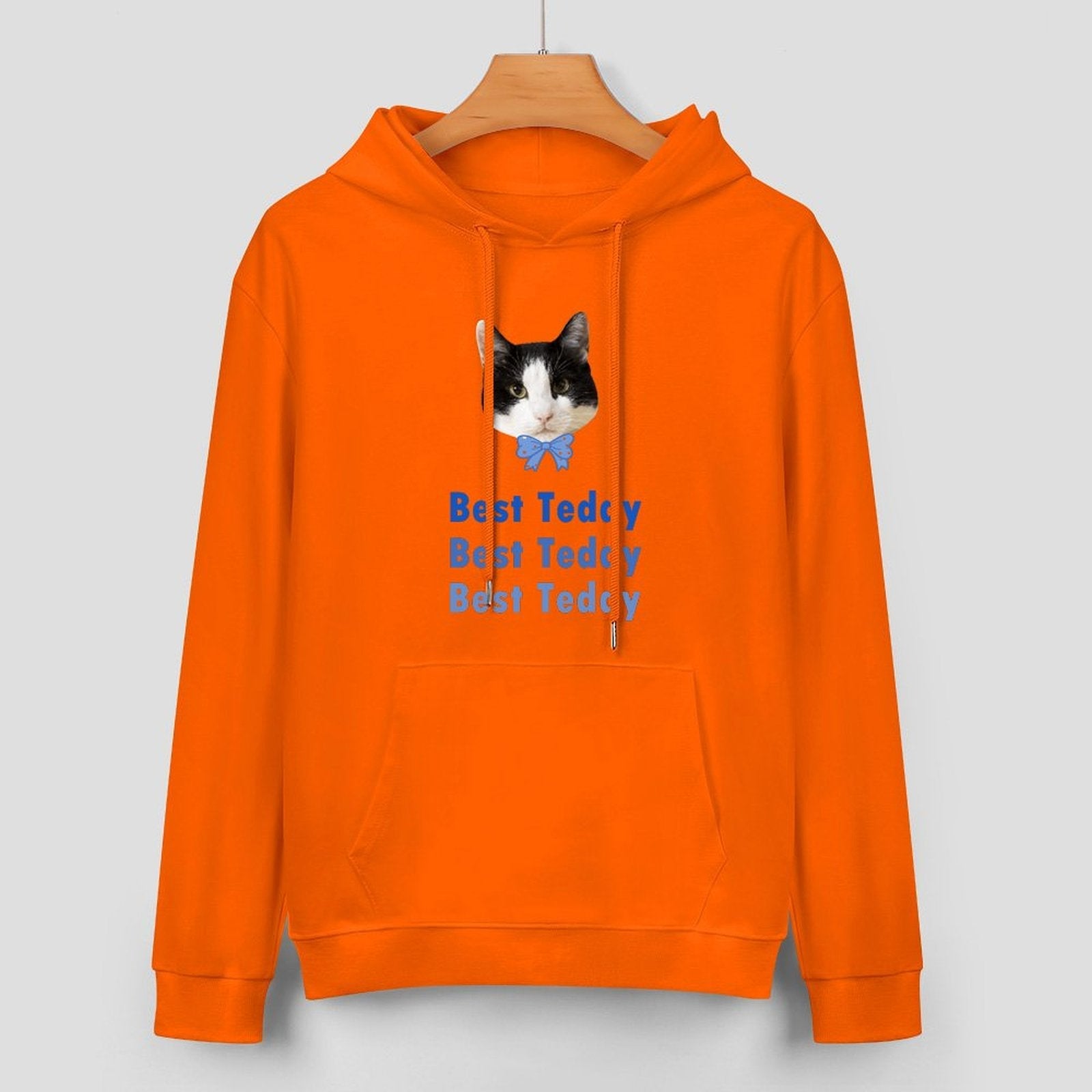 WEPRINTMEHoodieCustom Pet Face and Name Bow Tie Unisex Cotton Hoodie