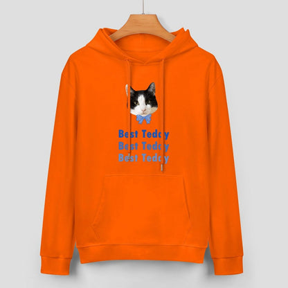 WEPRINTMEHoodieCustom Pet Face and Name Bow Tie Unisex Cotton Hoodie