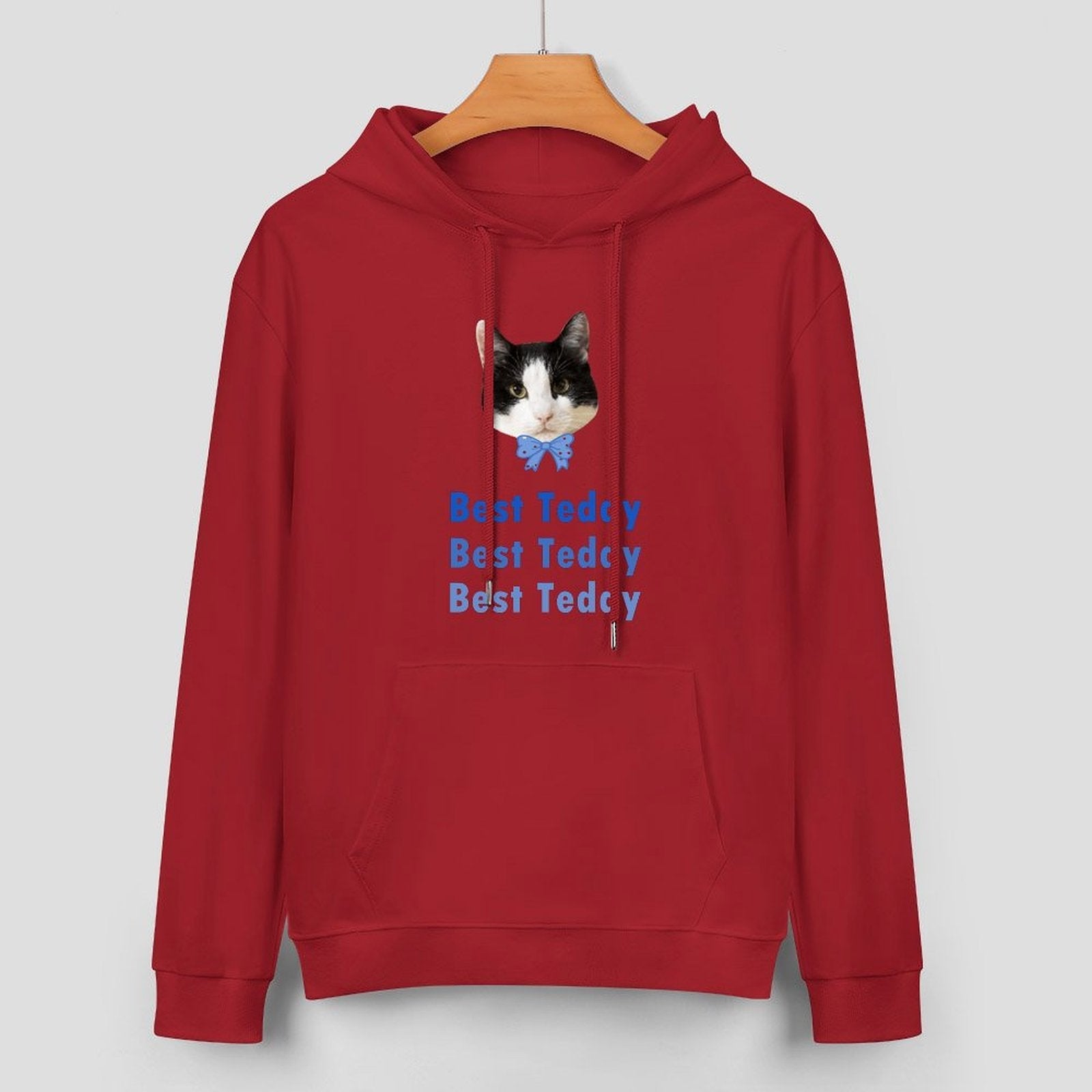 WEPRINTMEHoodieCustom Pet Face and Name Bow Tie Unisex Cotton Hoodie