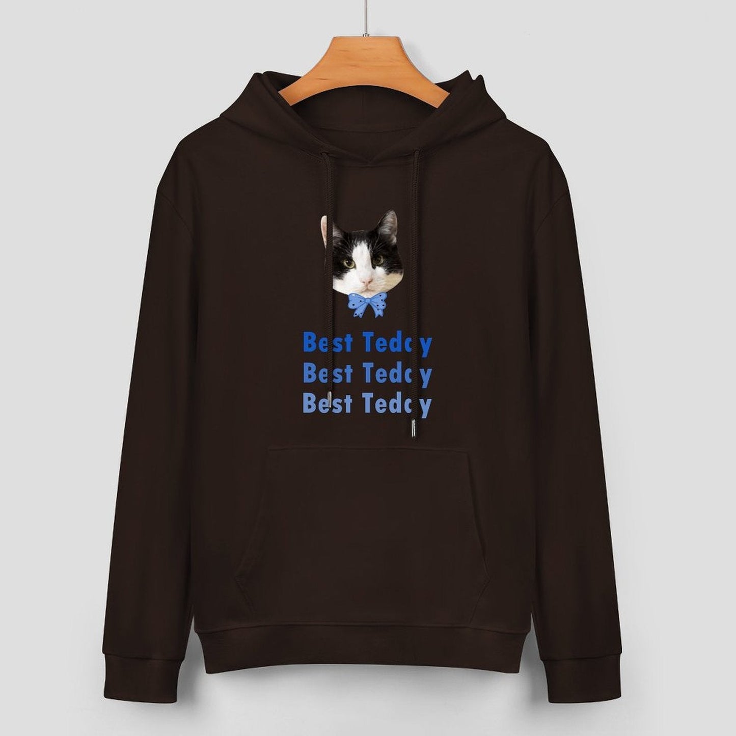 WEPRINTMEHoodieCustom Pet Face and Name Bow Tie Unisex Cotton Hoodie