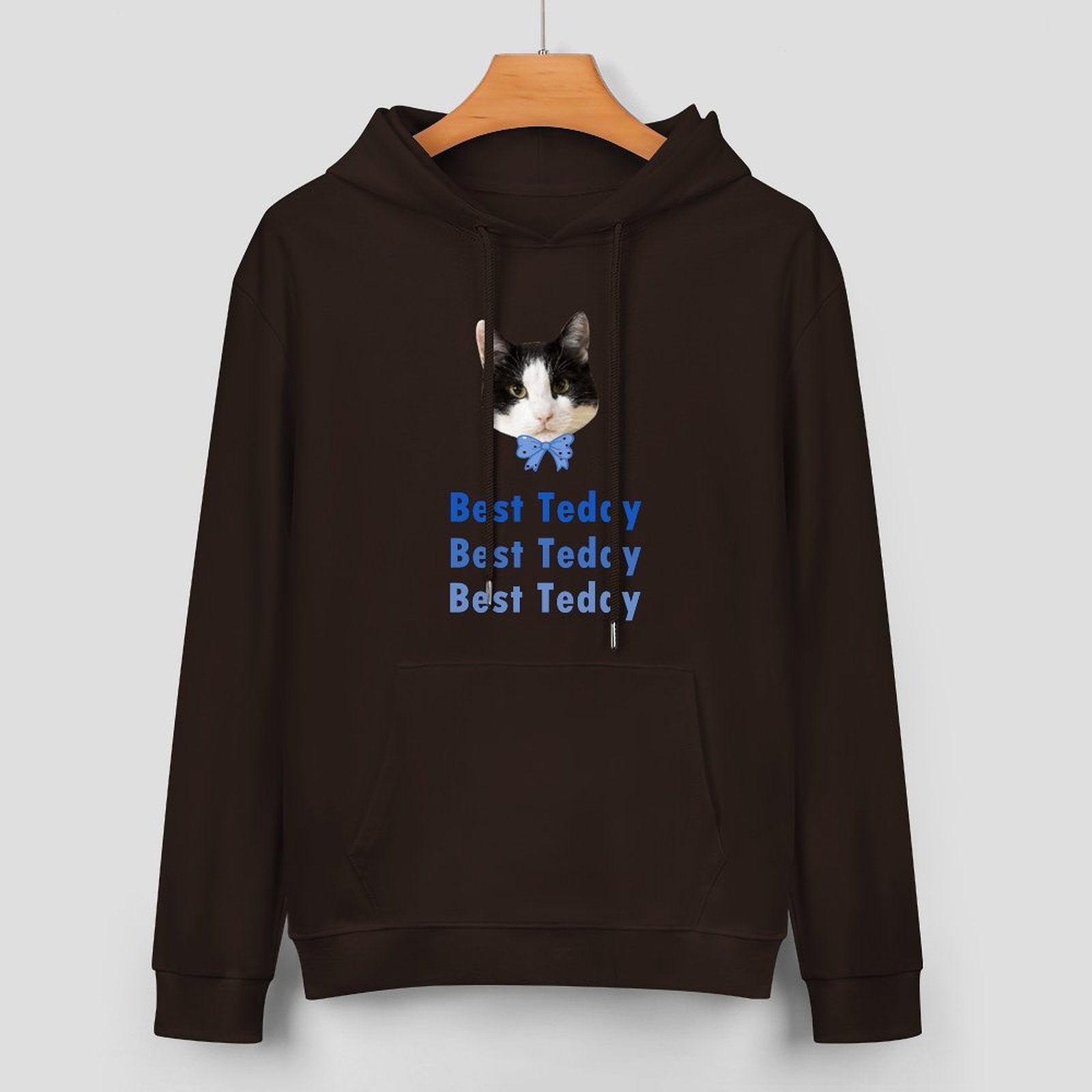 WEPRINTMEHoodieCustom Pet Face and Name Bow Tie Unisex Cotton Hoodie