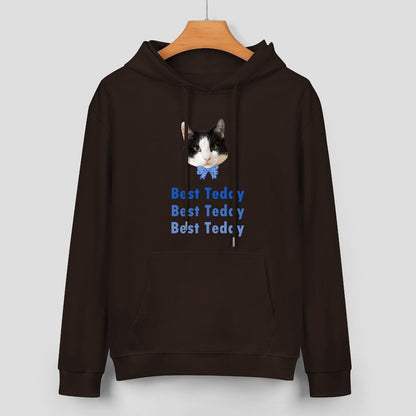 WEPRINTMEHoodieCustom Pet Face and Name Bow Tie Unisex Cotton Hoodie